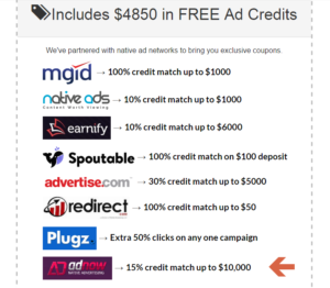 15% credit match up to $10,000