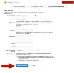 Apply for AdSense - Final Step