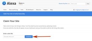 Claim your site in Alexa