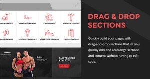 Drag and Drop Page Builder Option in JustFit Theme